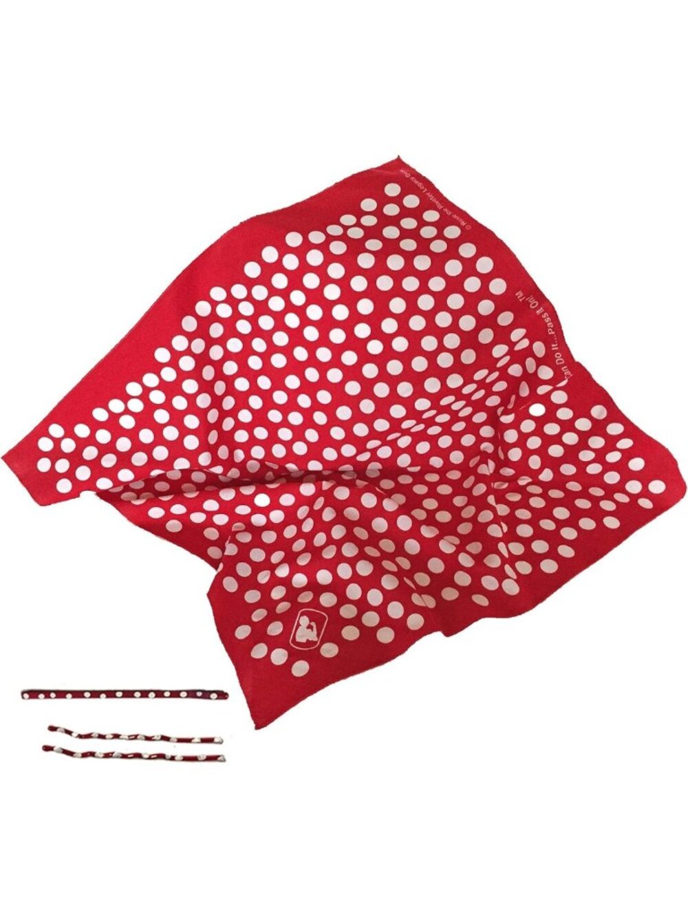 Vintage Rosie the Riveter Bandana & Hand-Painted Bobbie Pins Set - 27" Square